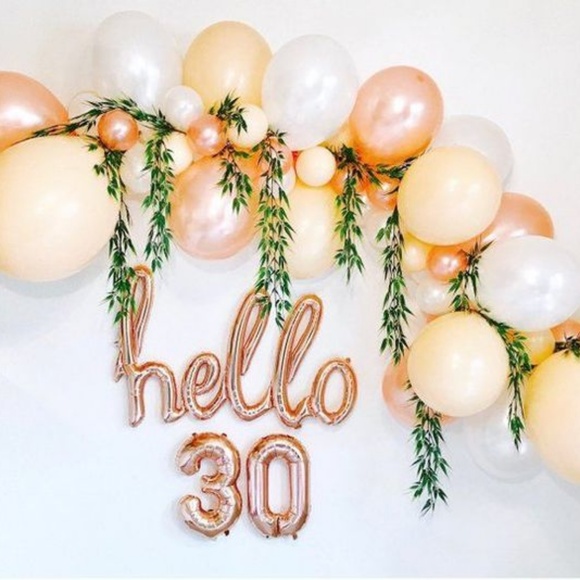 Other - Hello 30 Rose Gold Mylar Balloon Set